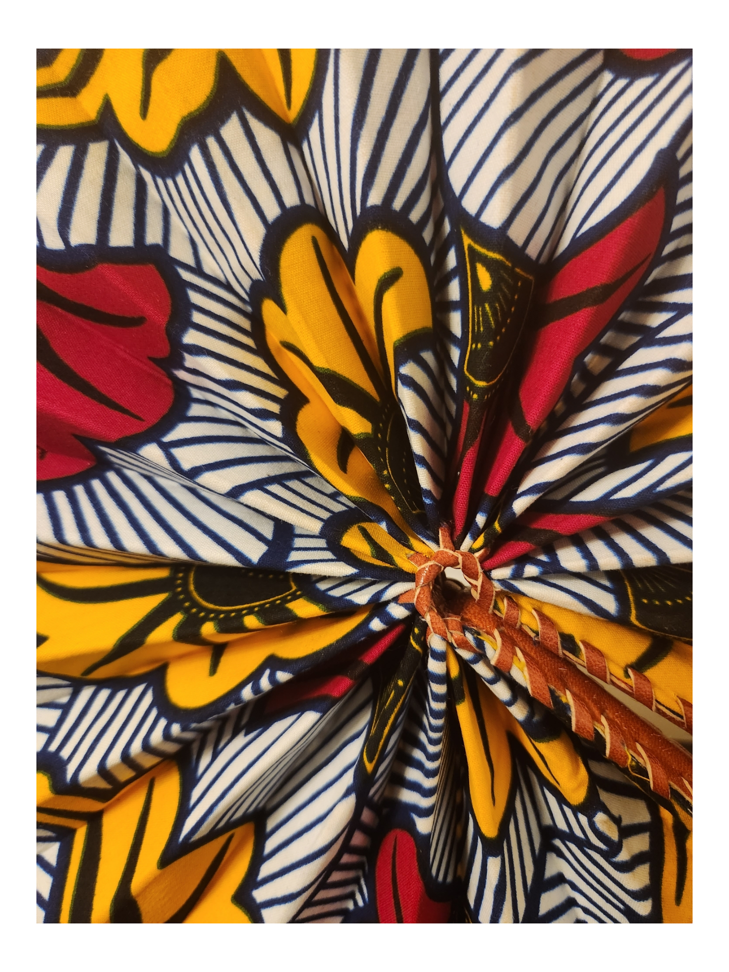 Ankara Fan - Red & Yellow Flowers