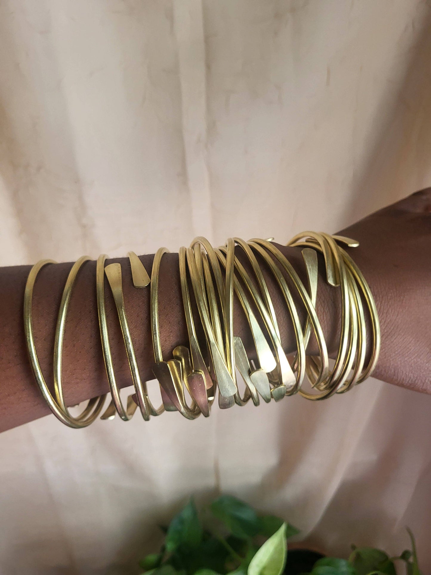 Bracelets - Brass Coil Bangles