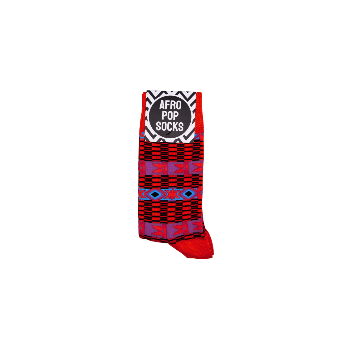 Afropop Socks - Tribal Red