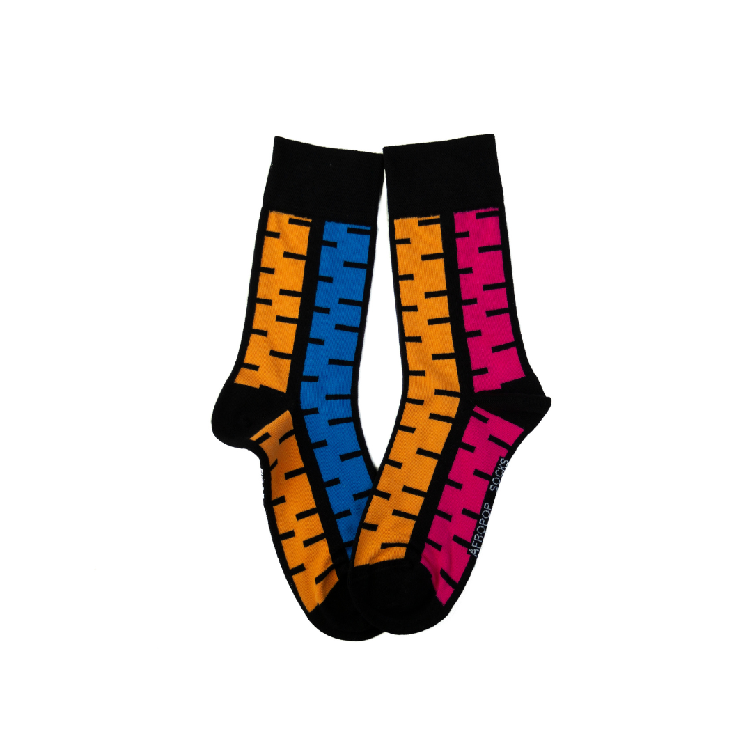 Afropop Socks - Black Stripes