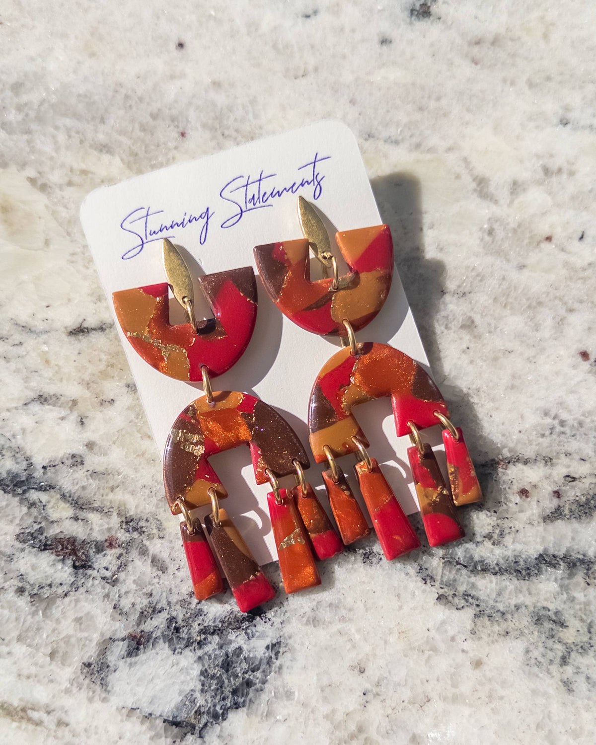 Earrings - Karina Abstract Clay Dangle