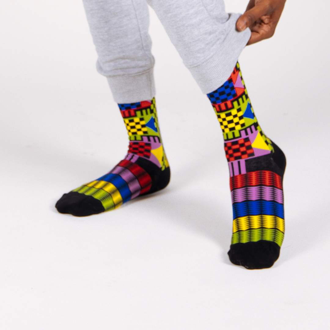 Afro Pop Socks - Geom Black