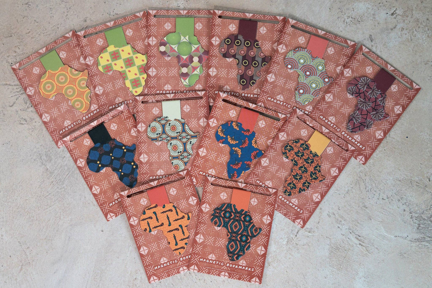 Magnetic Bookmark - African Print (Fans)
