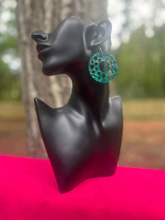 Earrings - Turquoise circle