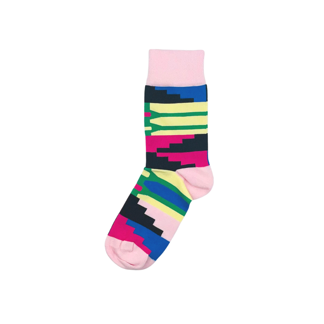 Afropop Socks - Kente Pink