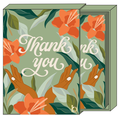 Hand to Heart Set of Blank Thank You Cards