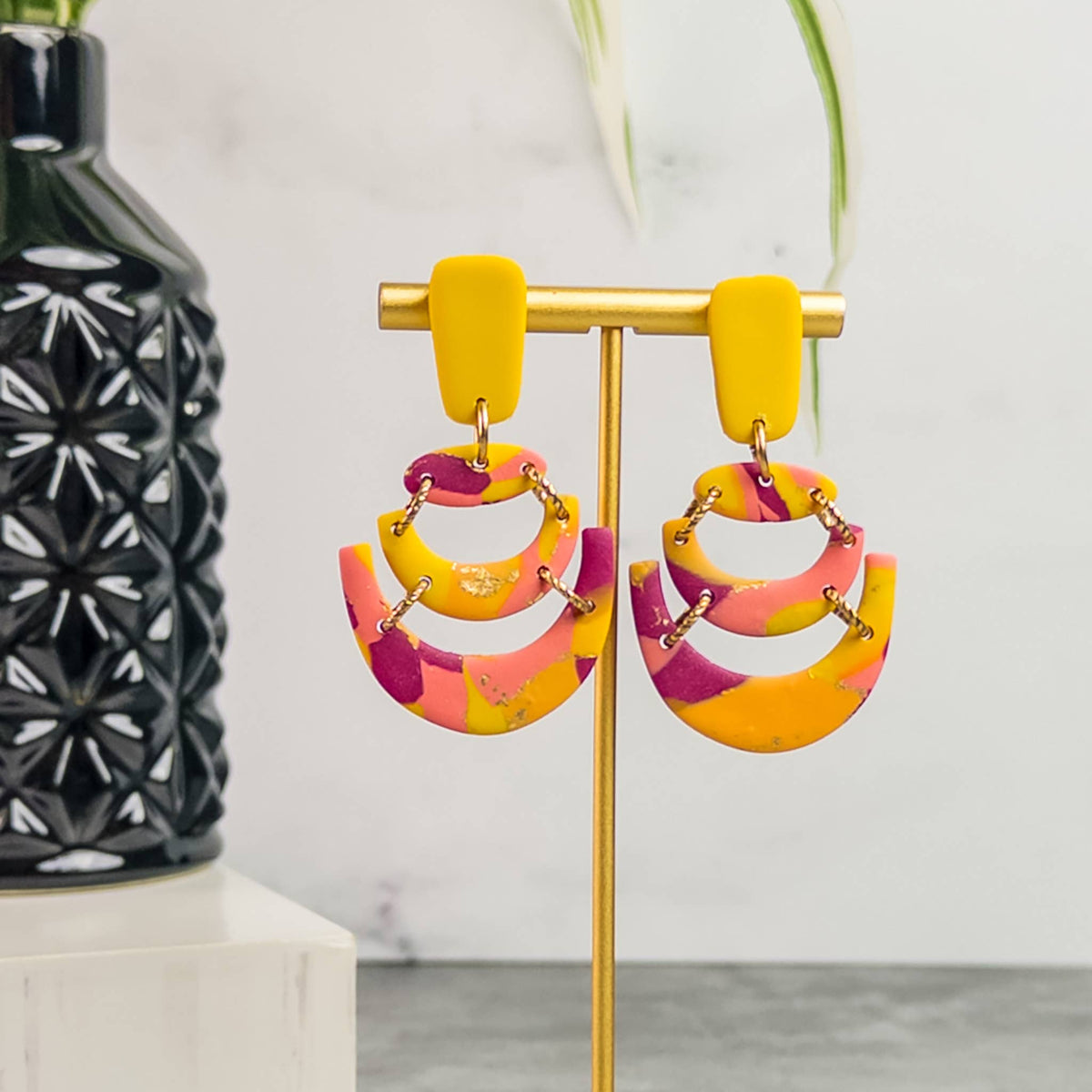 Earrings - Aja Clay Dangle