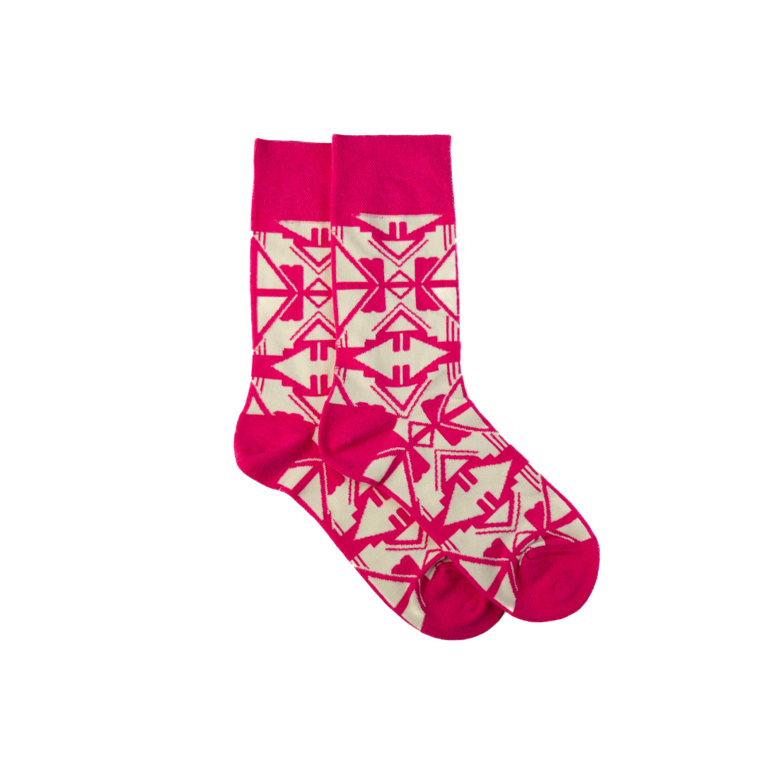 Afropop Socks- Shaka Pink