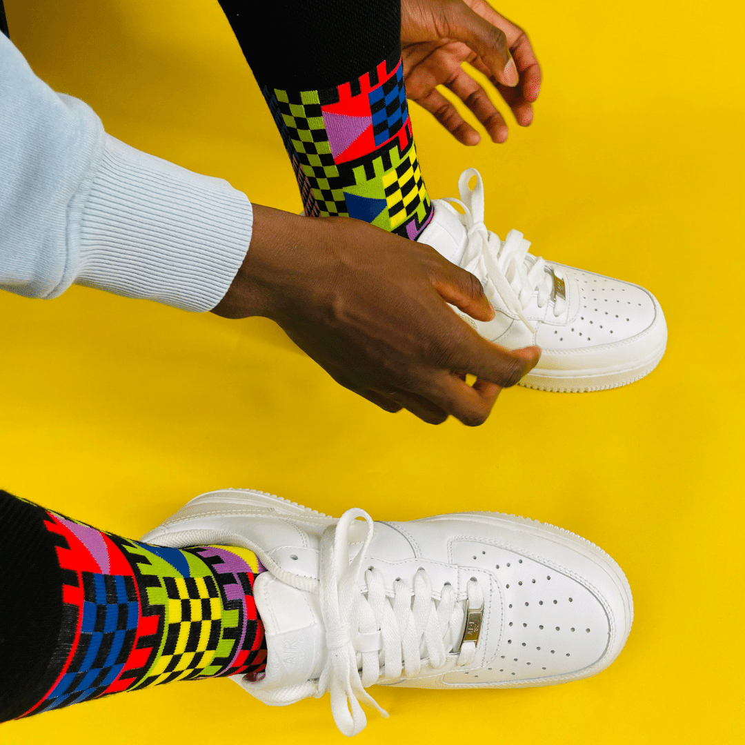 Afro Pop Socks - Geom Black