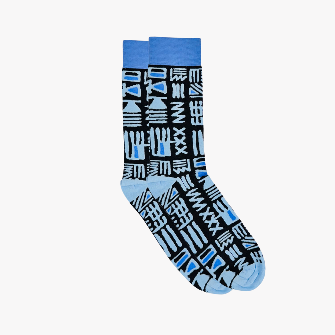 Afropop Socks - Tribal Blue