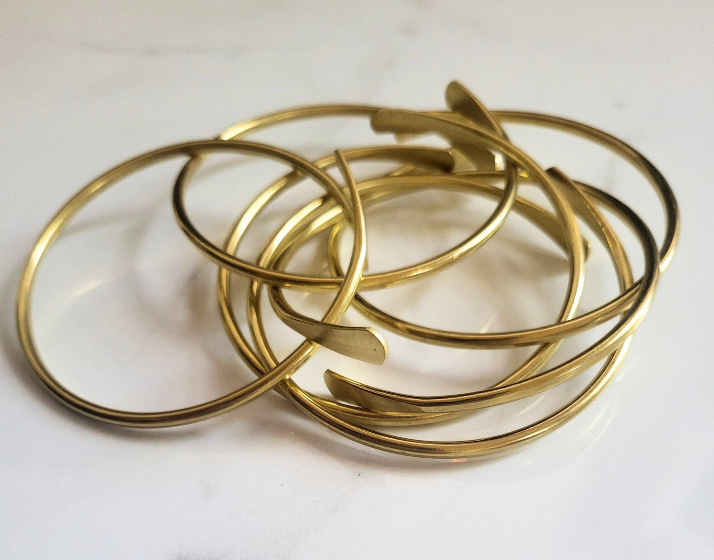 Bracelets - Brass Coil Bangles
