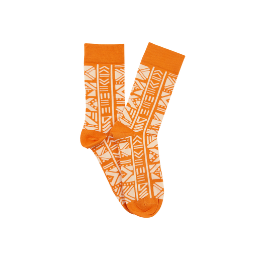 Afropop Socks - Bogolan Orange