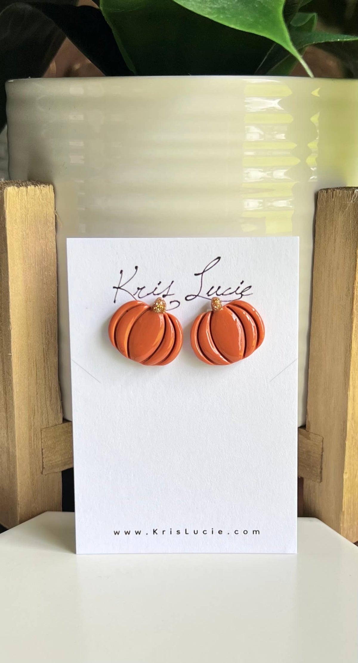 Earrings - Terra Cotta Pumpkin Studs