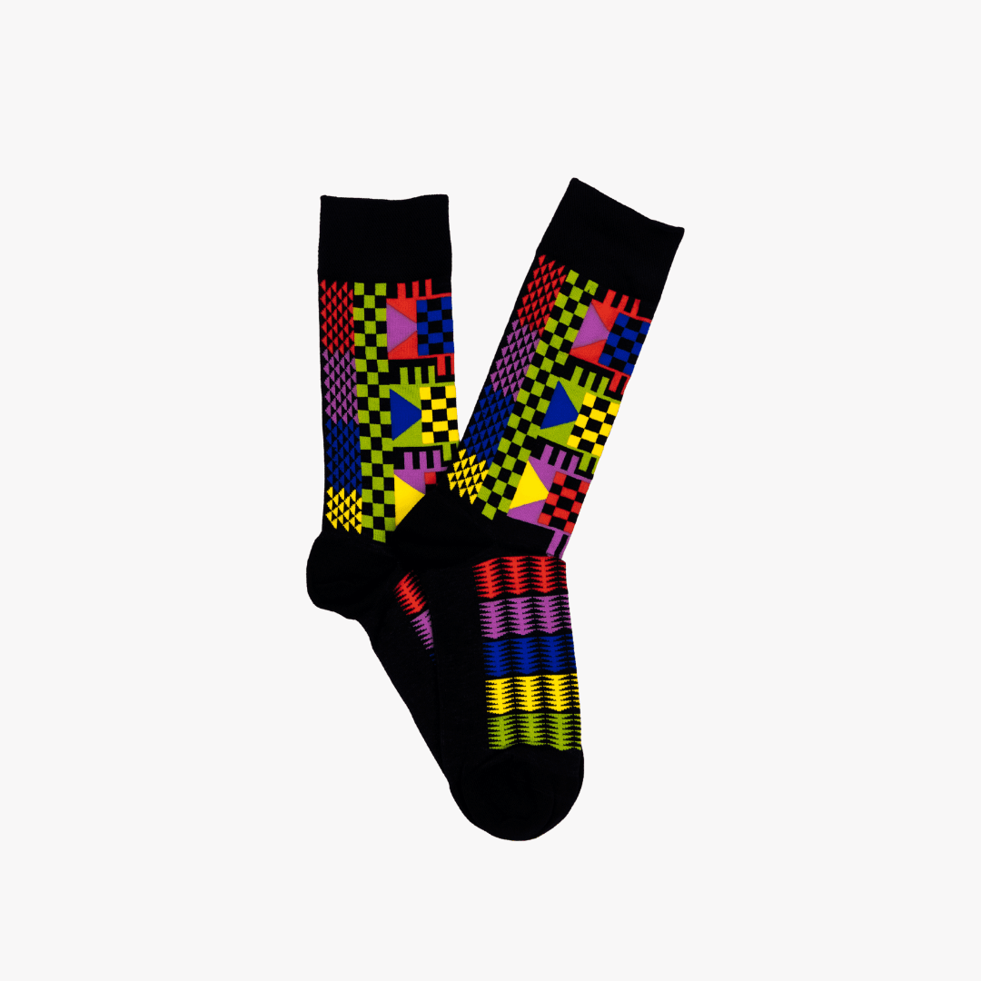 Afro Pop Socks - Geom Black