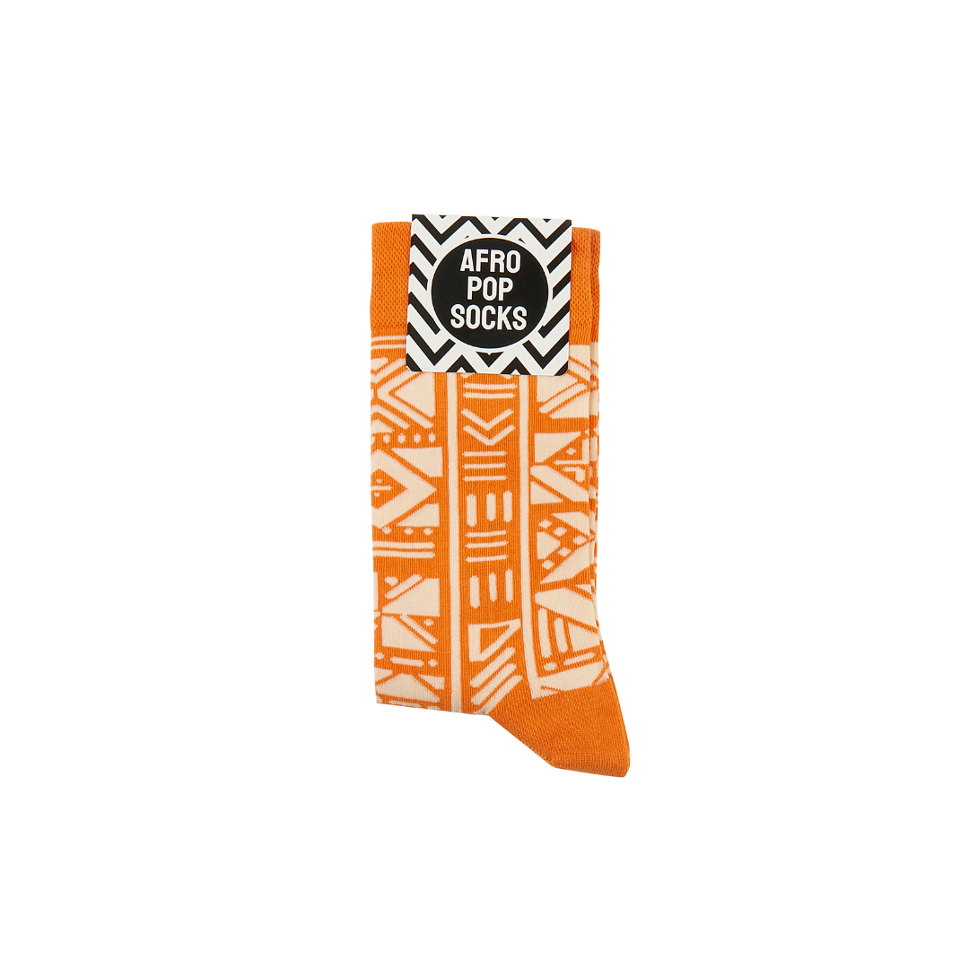 Afropop Socks - Bogolan Orange