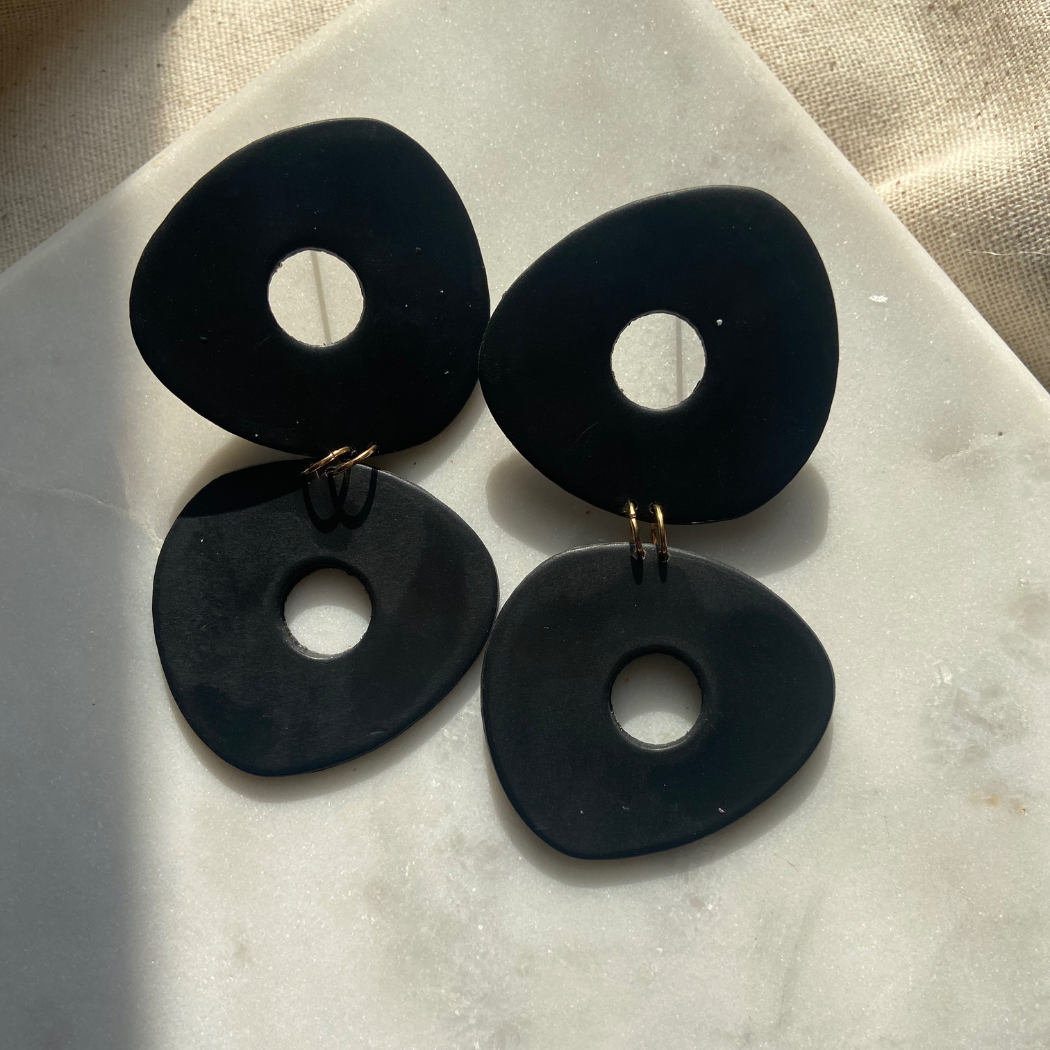 Earrings - Double Oval