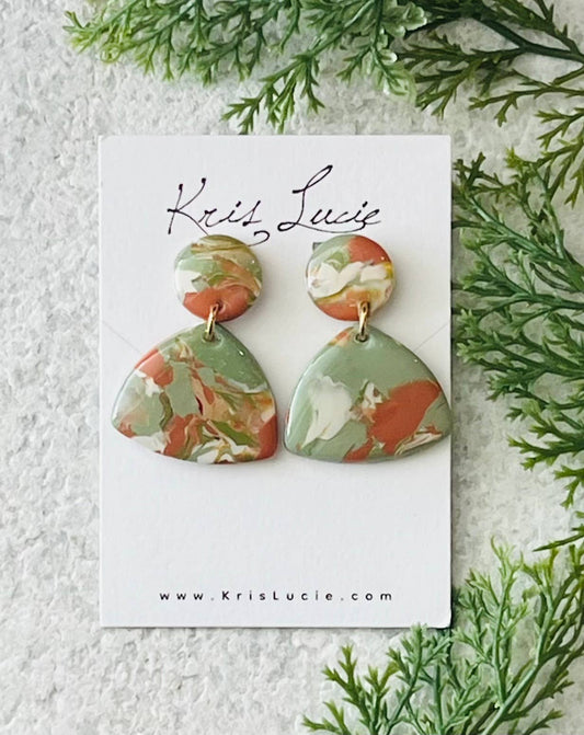 Earrings- Desert Green