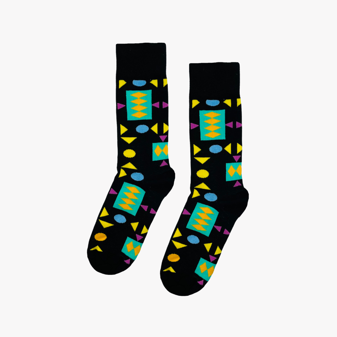 Afro Pop Socks - Retro Black