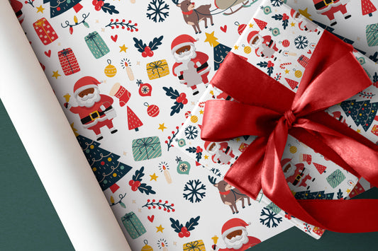 Santa's Holiday Festivities Wrapping Paper