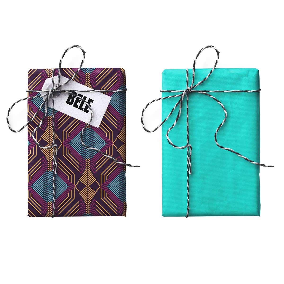 FOLKUS Double-Sided Stone Gift Wrapping Paper - Bele