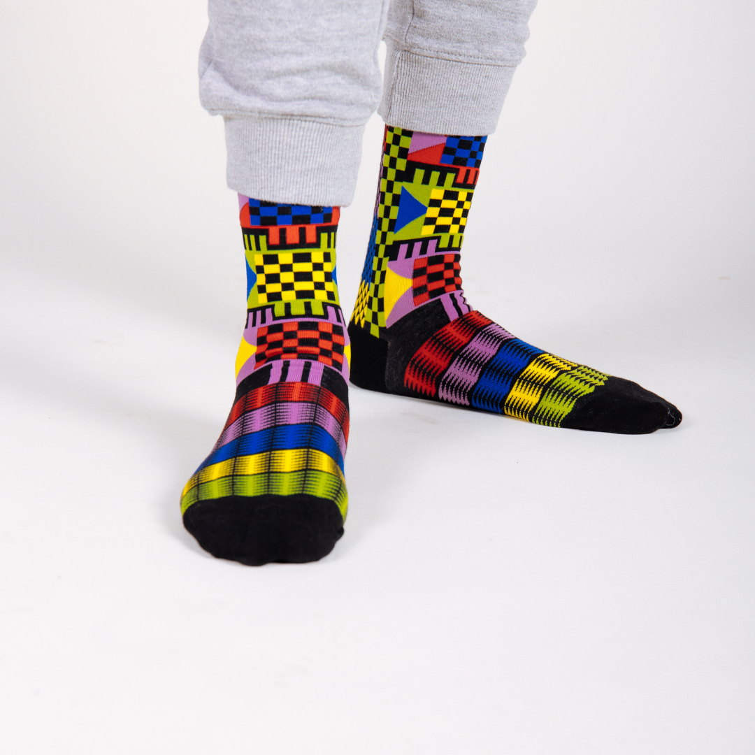 Afro Pop Socks - Geom Black