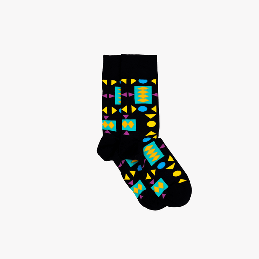 Afro Pop Socks - Retro Black